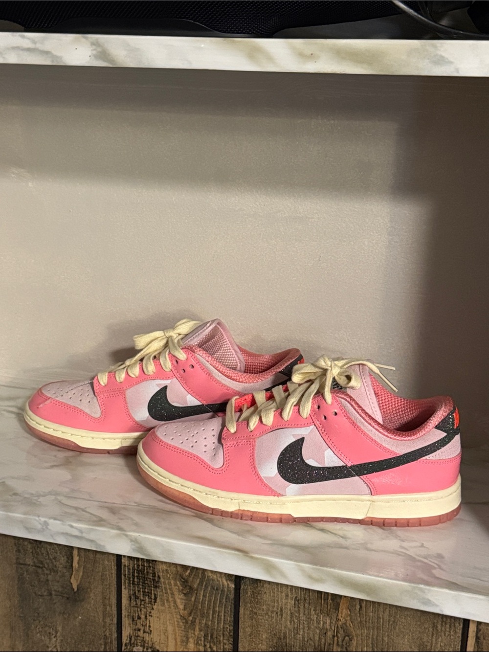 Nike Women's Barbie Pink and Black Low-Top Sneakers